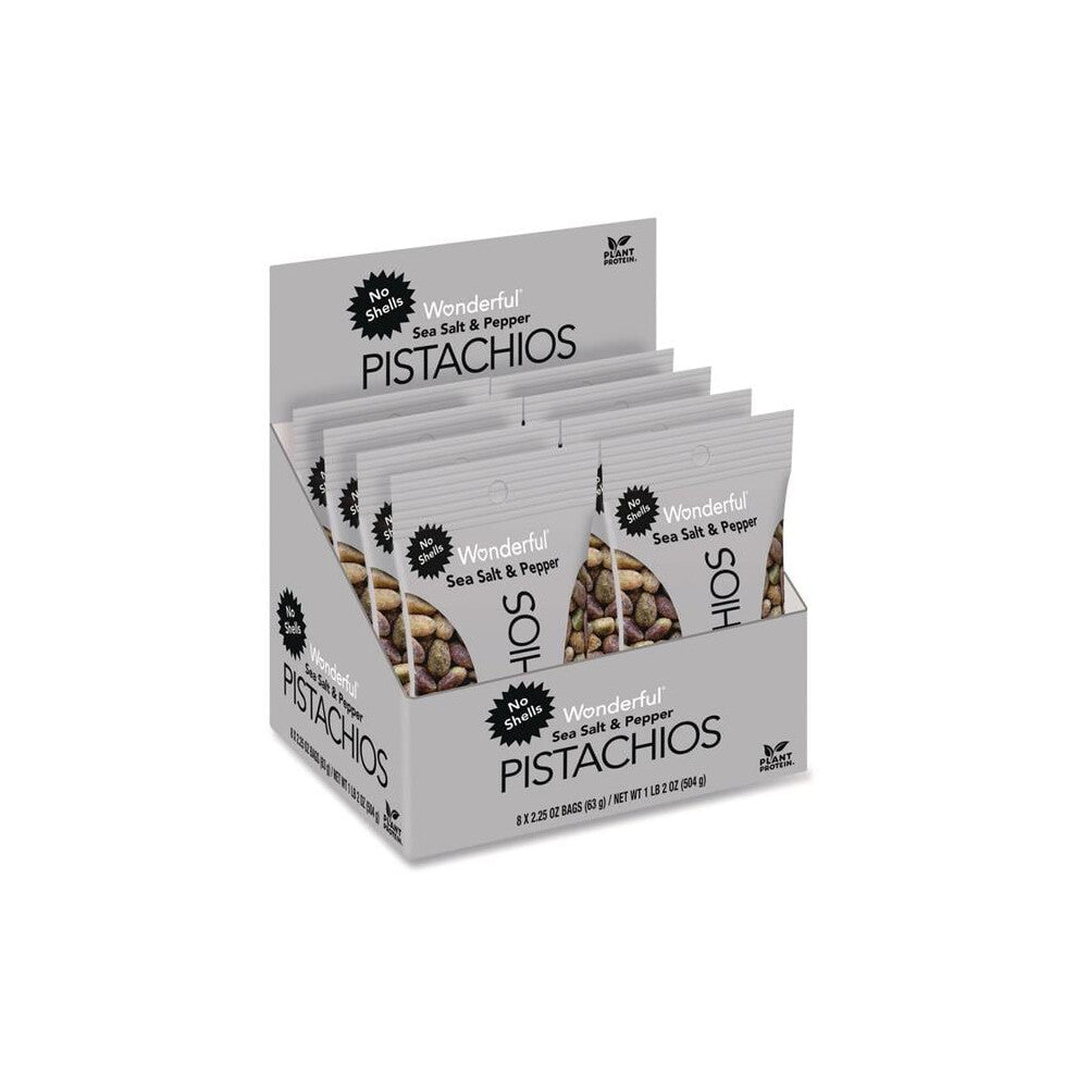 Wonderful WPSPAR70144 No Shells Sea Salt & Pepper Pistachios