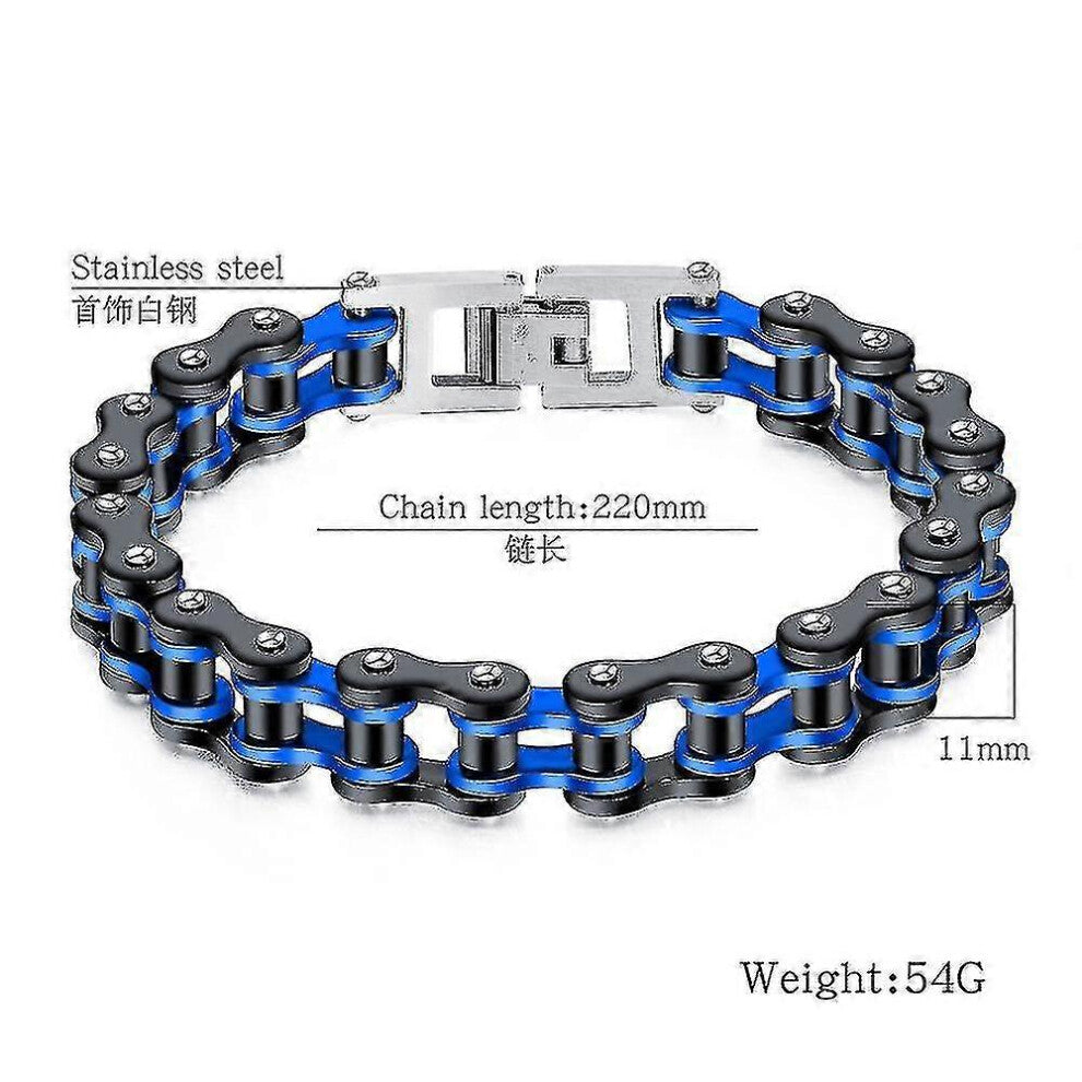 (Black Gold, One size) Stainless Steel Chain  For Men Women Bicycle  Steel Punk Skyll Bike-XinHan