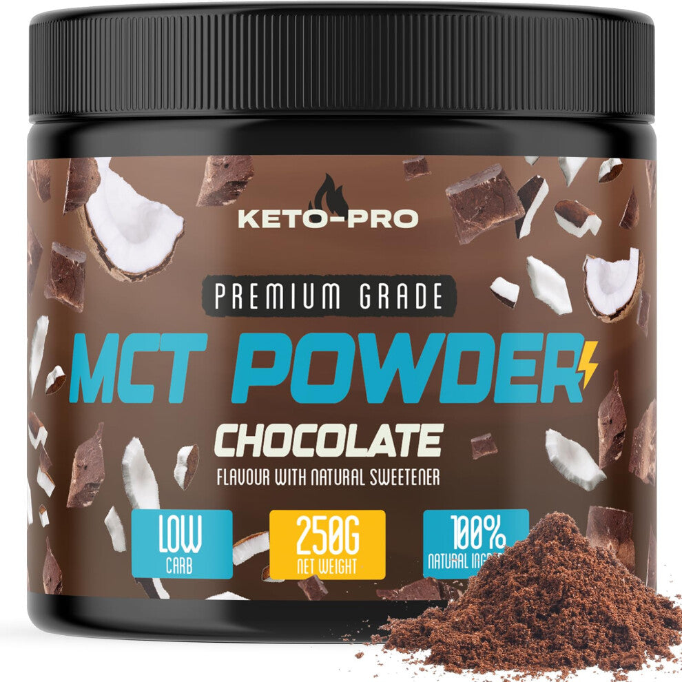 Keto-Pro MCT Powder 250g | Premium C8 Keto Coffee Creamer | MCT Creamer Keto Powder | Suitable for Paleo & Vegan Diets | Gluten & Palm Oil Free | MCT