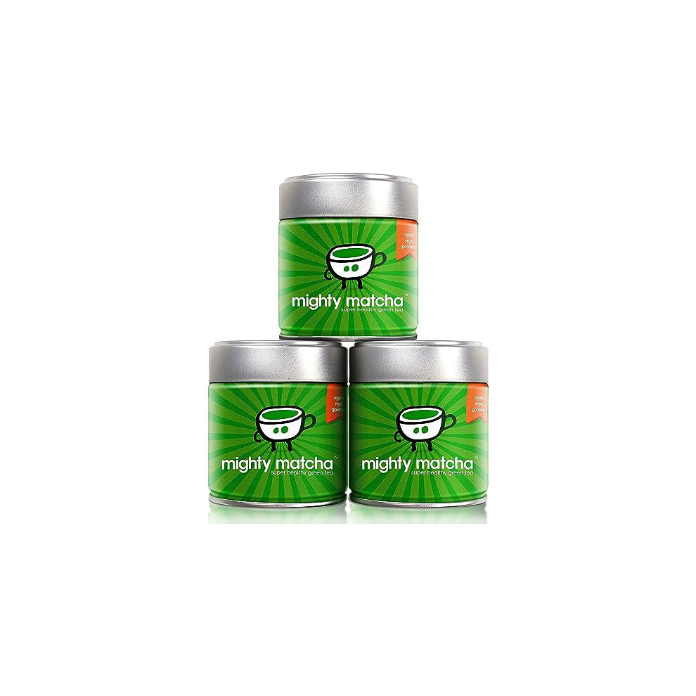 Mighty Matcha Tea Organic Matcha green tea Powder Ceremonial Grade Matcha Powder Tea Perfect Addition for Healthy Baking & Smoothies 30 g (pack of 3)