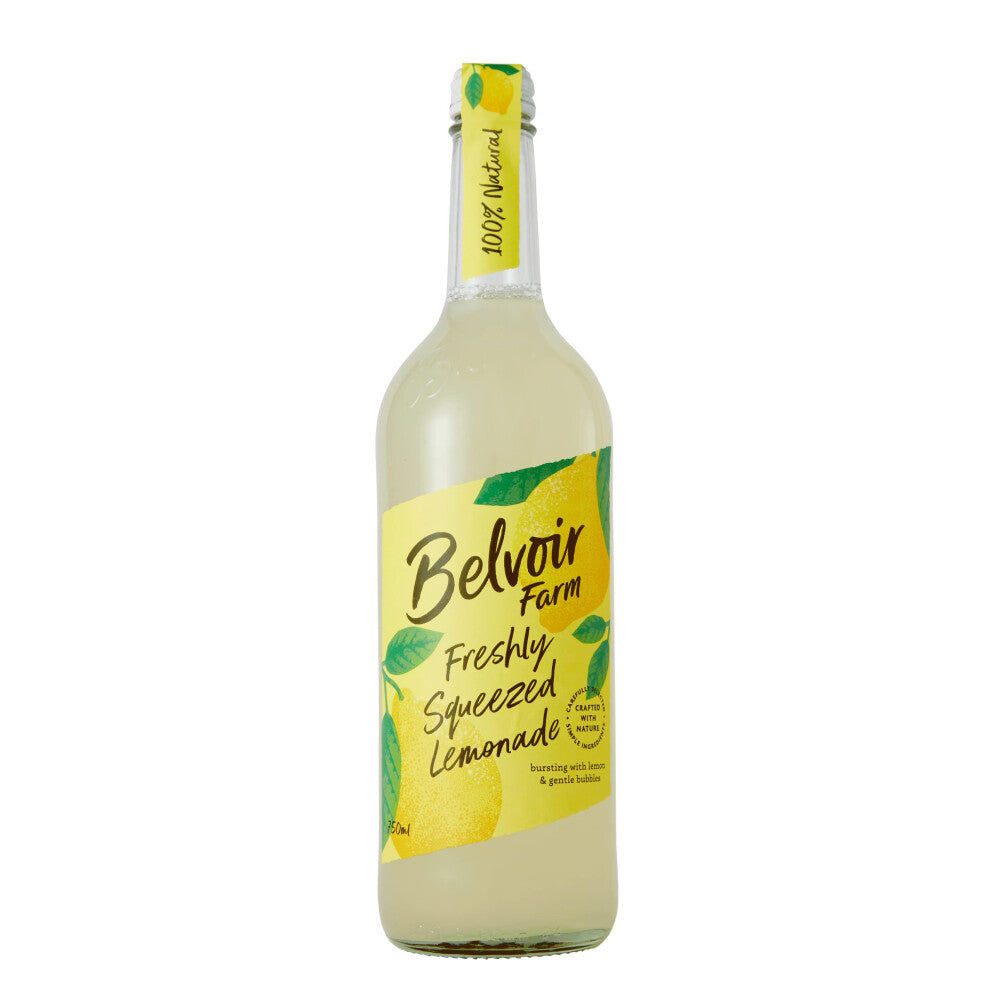 Belvoir Farm Freshly Real Pressed Lemons & Lightly Bubbling Spring Water 100 Percent Natural Ingredients Suitable for Vegetarians 6 x 750 ml Bottles