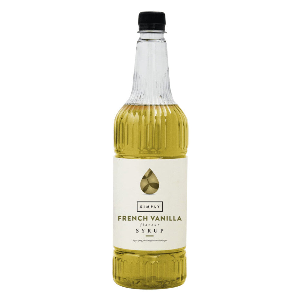 Simply French Vanilla Syrup, Vegan & Nut Free Flavoured Syrup for Coffee, Cocktails & Baking (1 Litre)