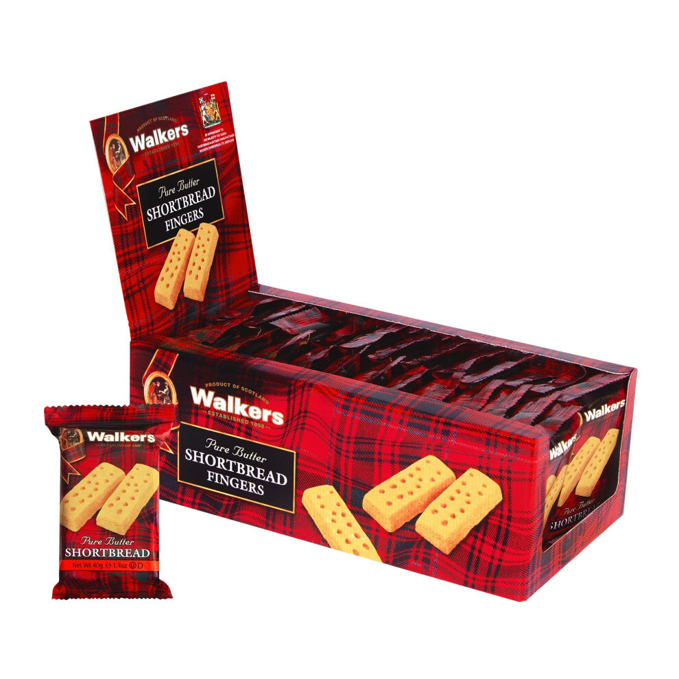 Walker's Shortbread Fingers Twin Pack Traditional Pure Butter Biscuits By Scottish Recipe, 40g (24 x Twin Pack) [Packaging May Vary]