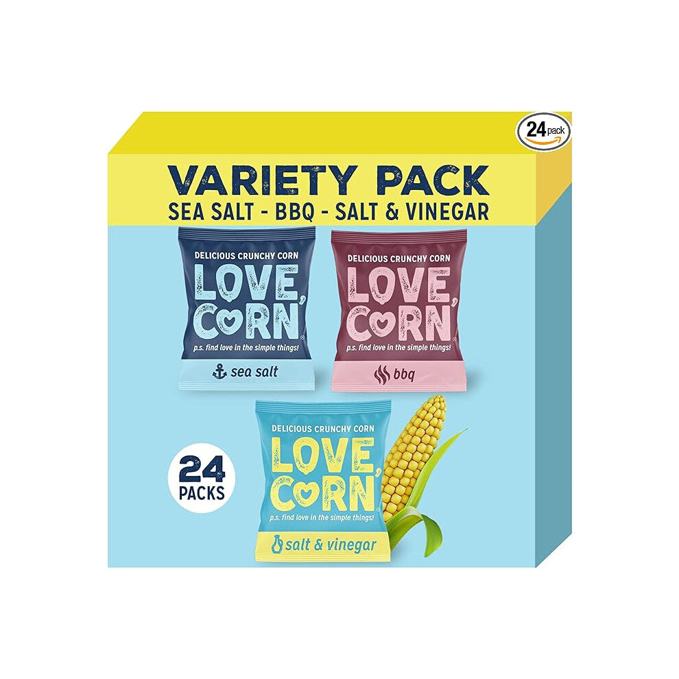 Variety Pack 8x Sea Salt, 8x BBQ, 8x Salt & Vinegar Healthy Snacks Ideal for Gluten Free & Vegan Diets Low Sugar Alternative for Crisps