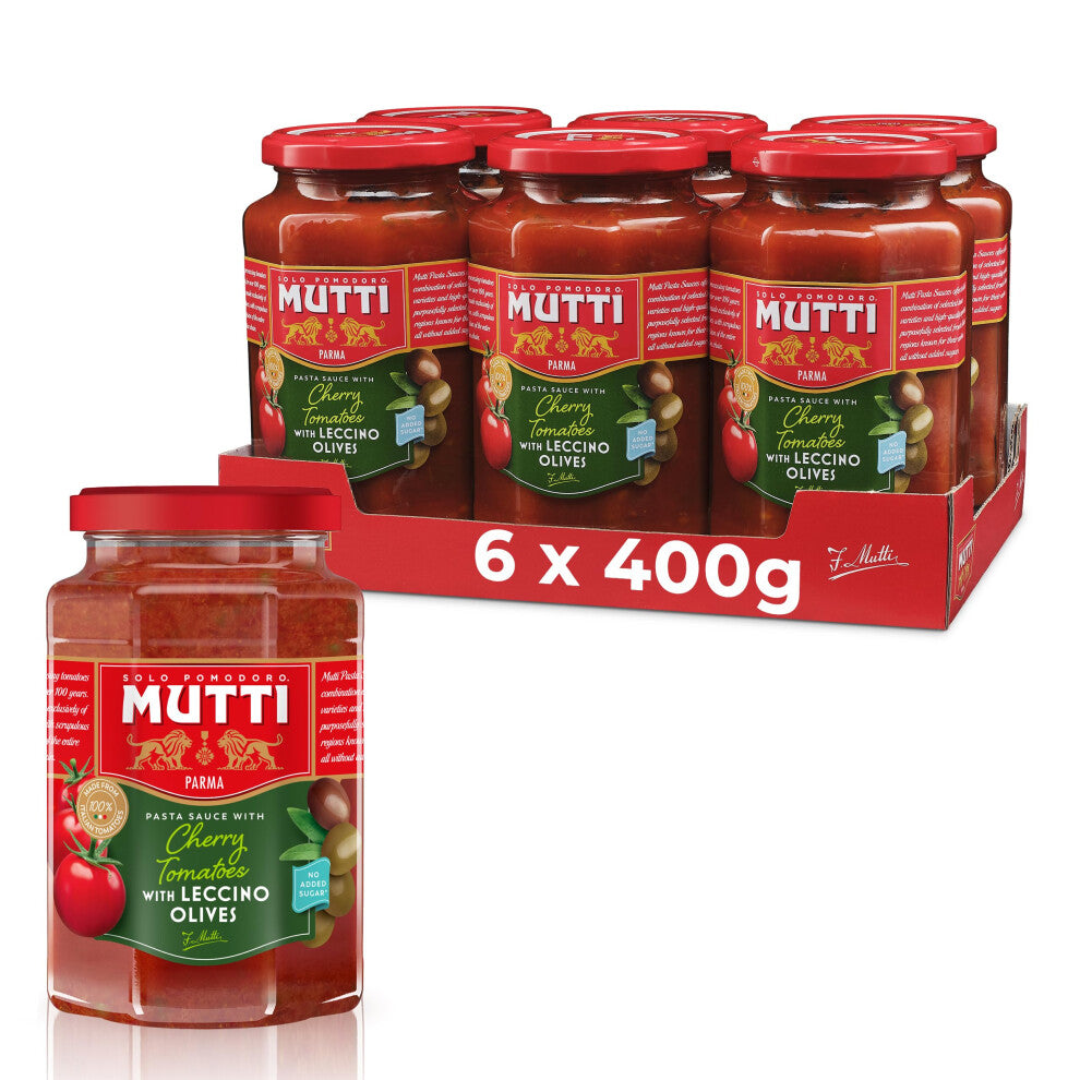 Mutti Pasta Sauce Cherry Tomato with Leccino Olives 400g (Pack of 6)