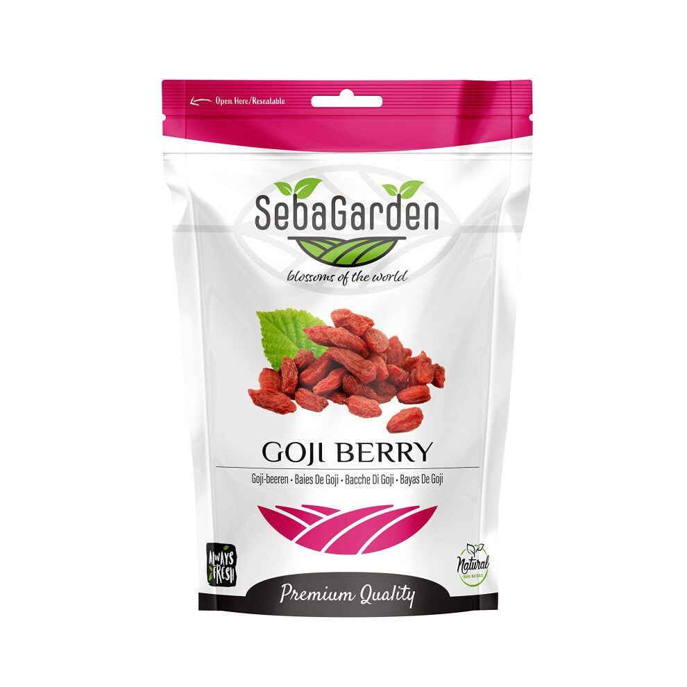 Seba Garden Goji Berries 1kg, Large Sun Dried, No Sulphur, No additives, Non GMO, Wolfberry Healthy Superfood