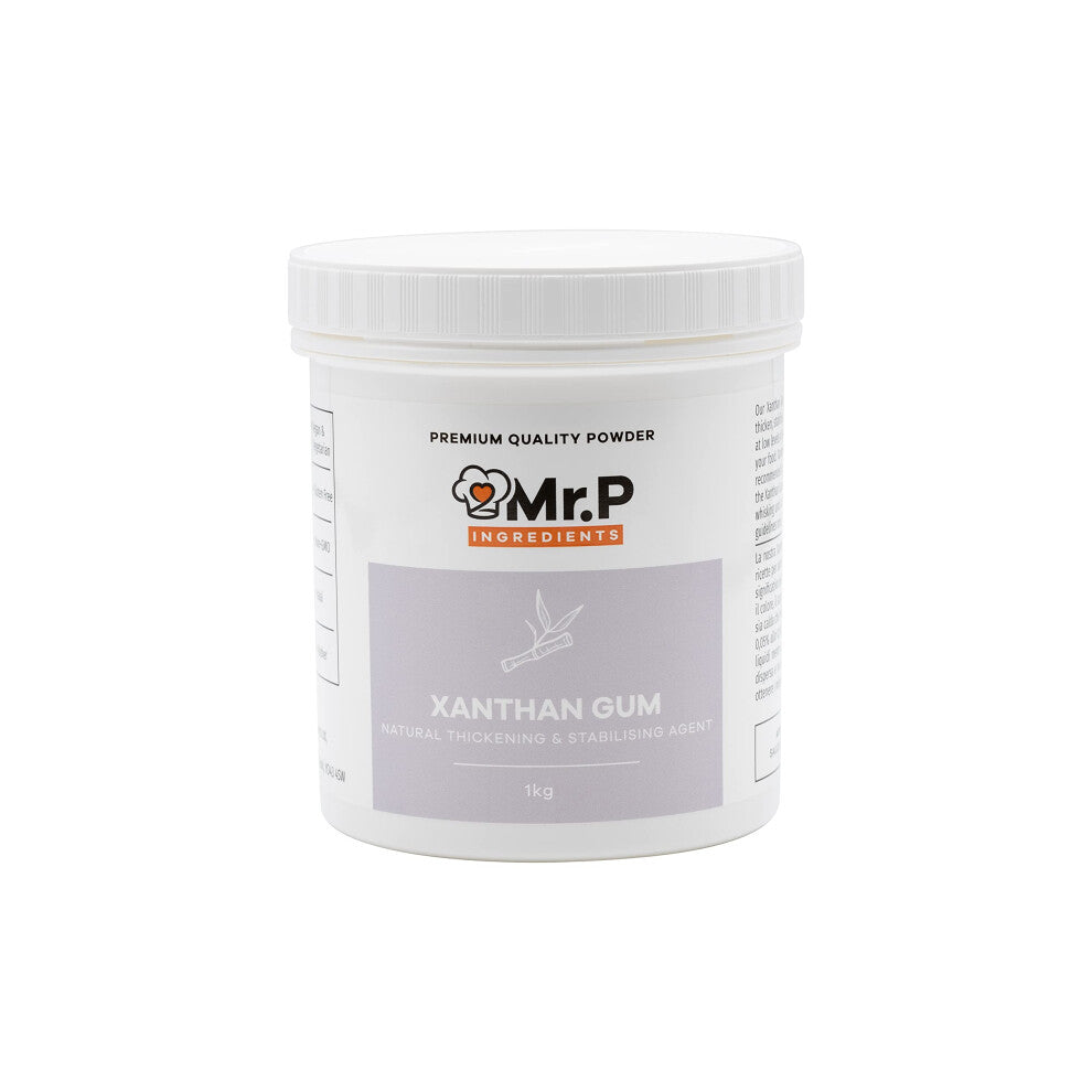 Mr.P Ingredients Xanthan Gum 1 Kg Powder Thickener Stabiliser Ideal for Making Soups Sauces Gluten Free Baking Ice Cream Vegan Vegetarian Gluten Free
