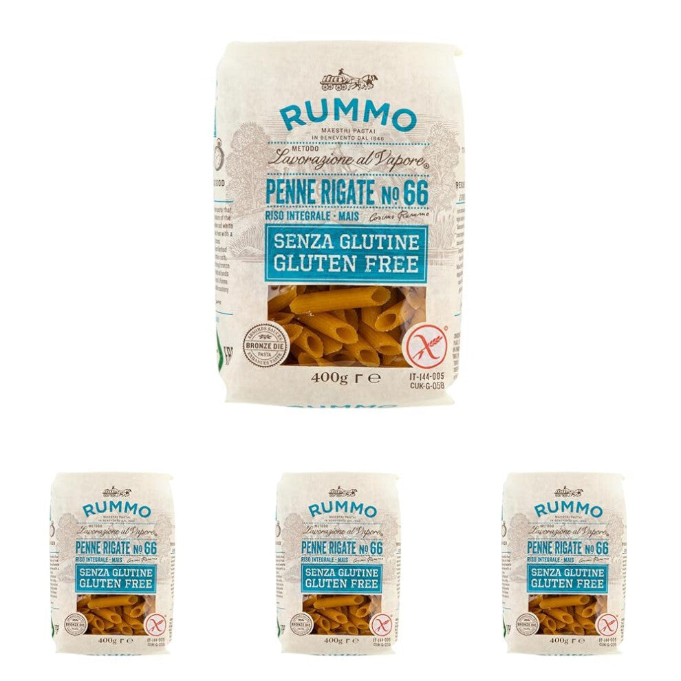 Rummo Gluten Free Penne Pasta No.66, 400 g (Pack of 4)