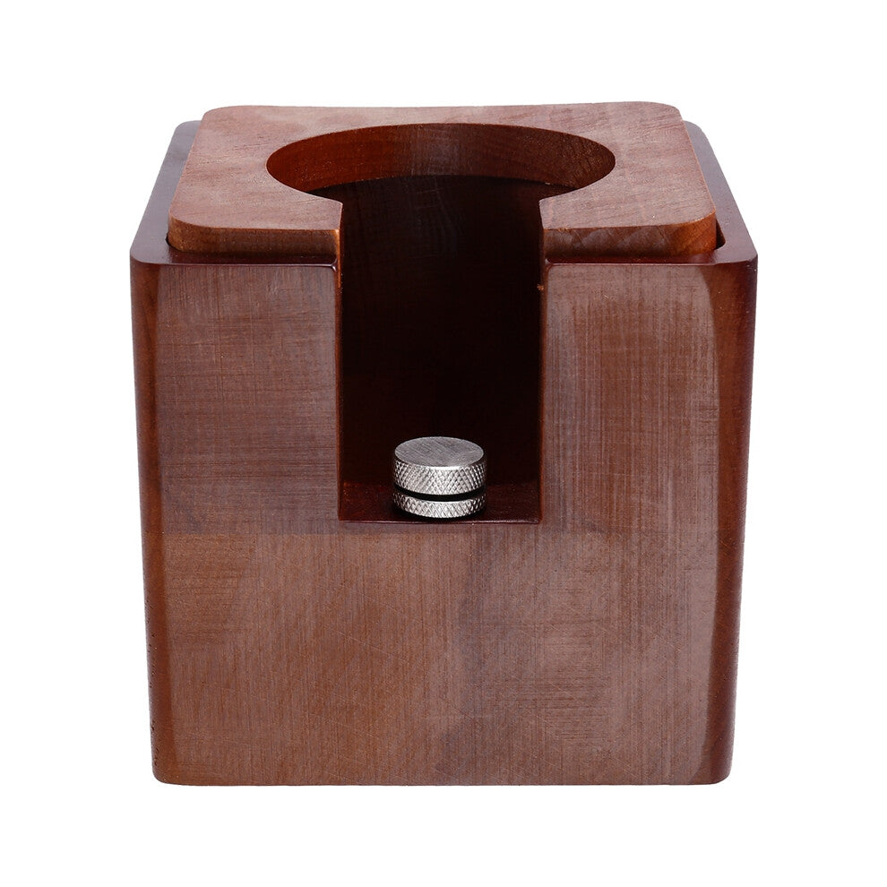 Espresso Tamper Stand - Wooden Coffee Portafilter Holder for 51-53 Filters, Kitchen Distributor Accessories