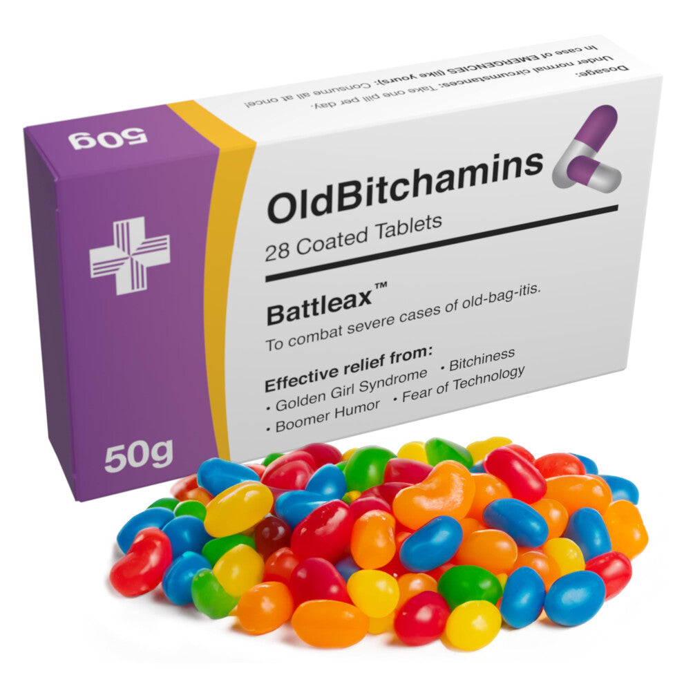 Joke Prank Pill Box with Jelly Beans Candy - Unique Funny Female Gag Gift Ideas for Women  30th  40th  50th  60th Birthday Gifts for Her  Sister  Mom