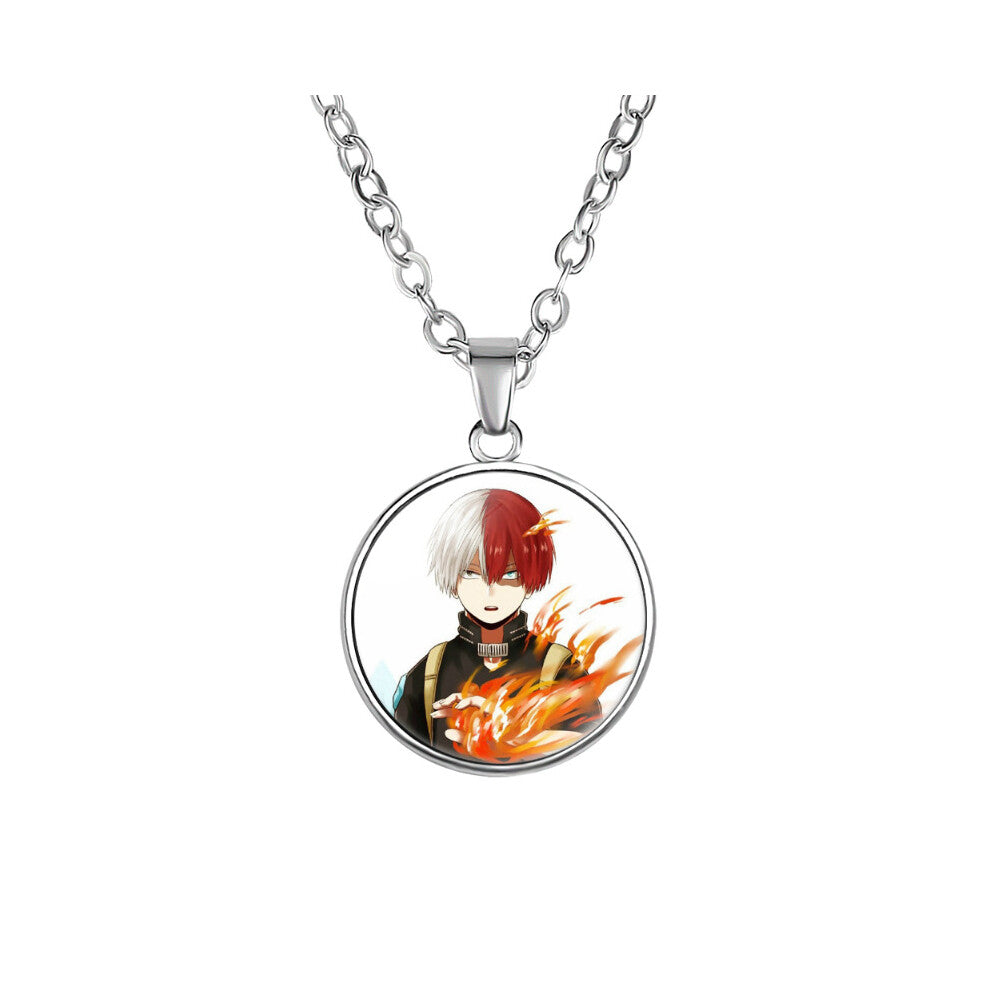 (01) My Hero Academia Necklace Alloy Glass Pendant Japanese Gifts Anime Derivative