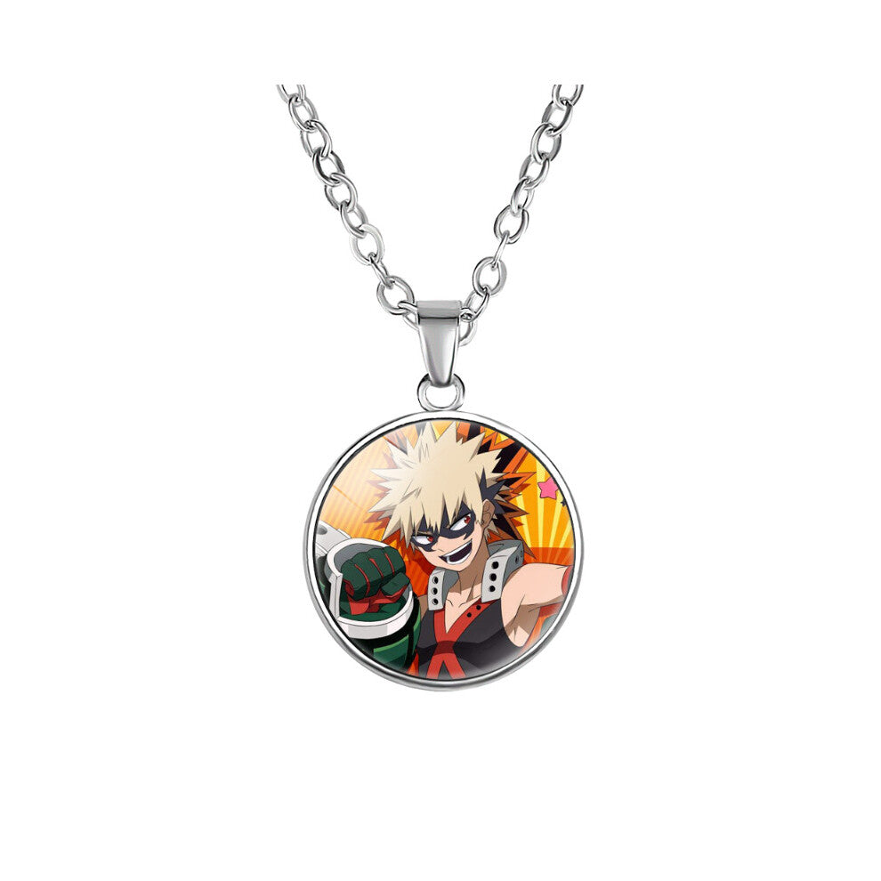 (02) My Hero Academia Necklace Alloy Glass Pendant Japanese Gifts Anime Derivative
