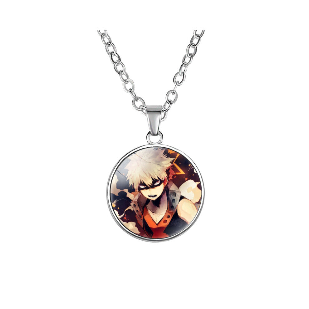(03) My Hero Academia Necklace Alloy Glass Pendant Japanese Gifts Anime Derivative