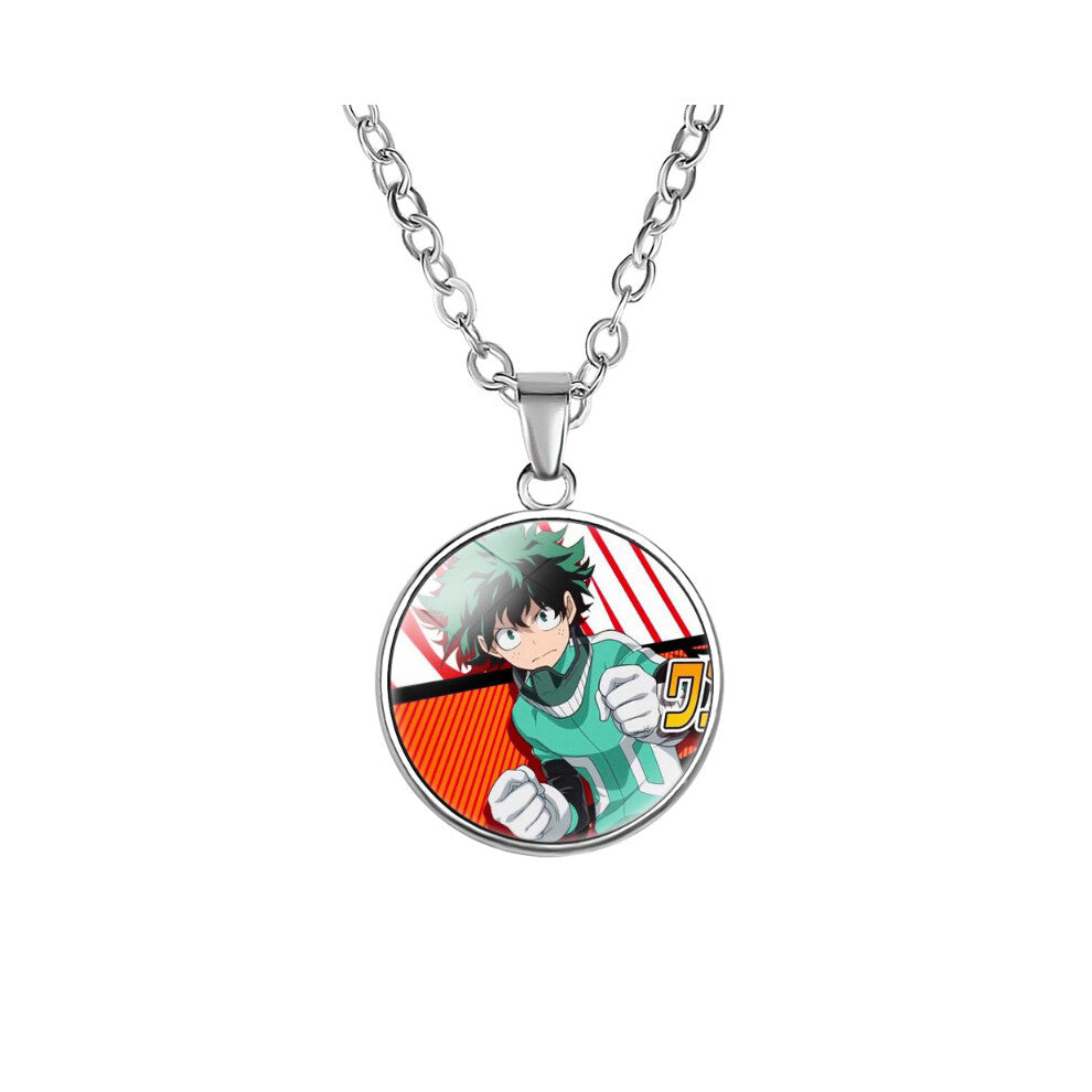(04) My Hero Academia Necklace Alloy Glass Pendant Japanese Gifts Anime Derivative