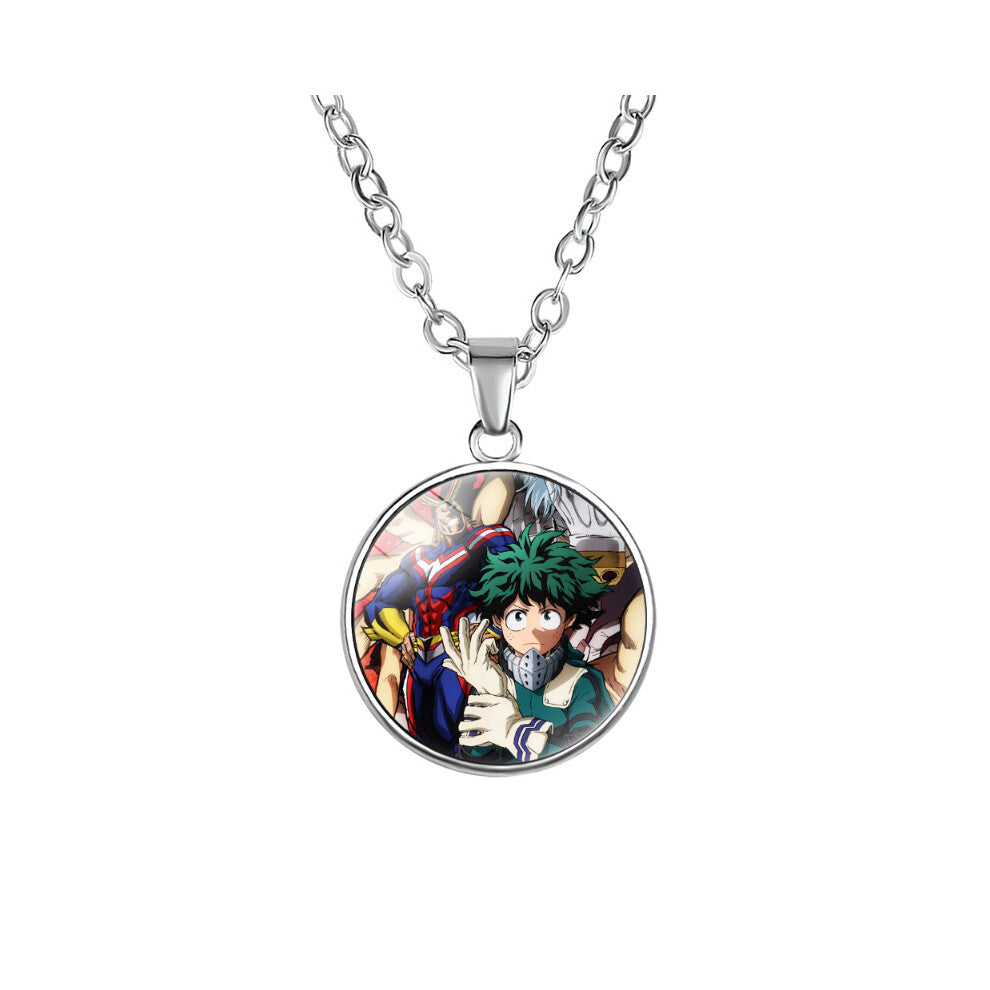 (08) My Hero Academia Necklace Alloy Glass Pendant Japanese Gifts Anime Derivative
