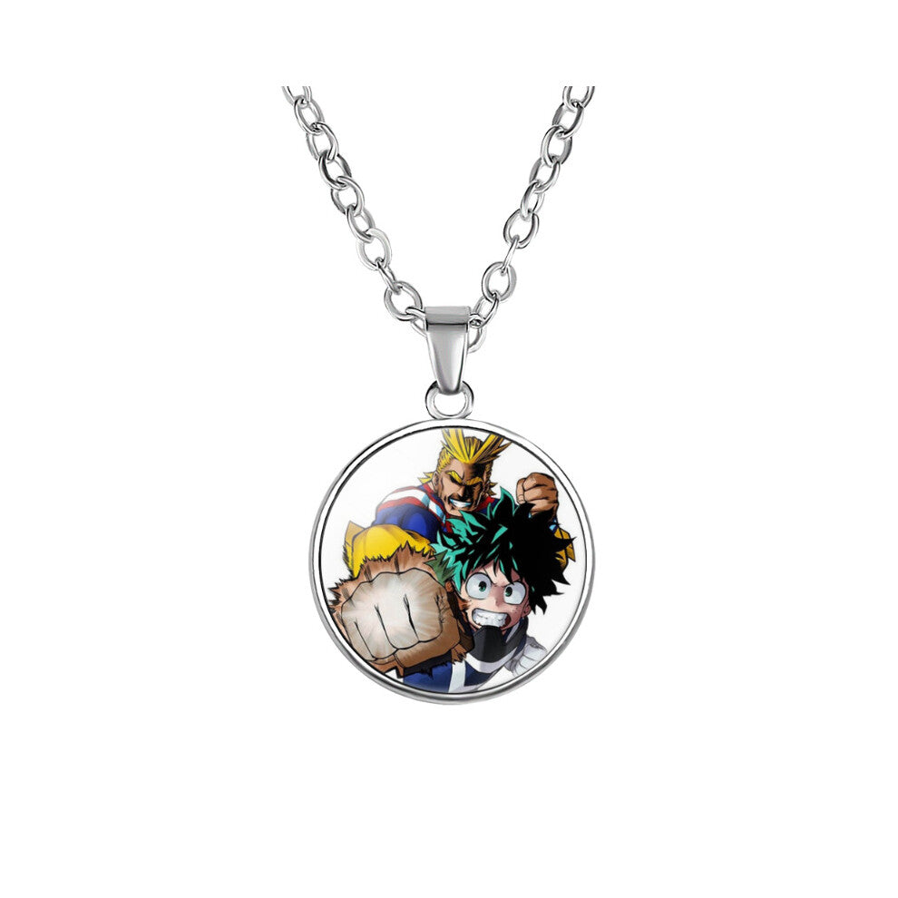 (10) My Hero Academia Necklace Alloy Glass Pendant Japanese Gifts Anime Derivative