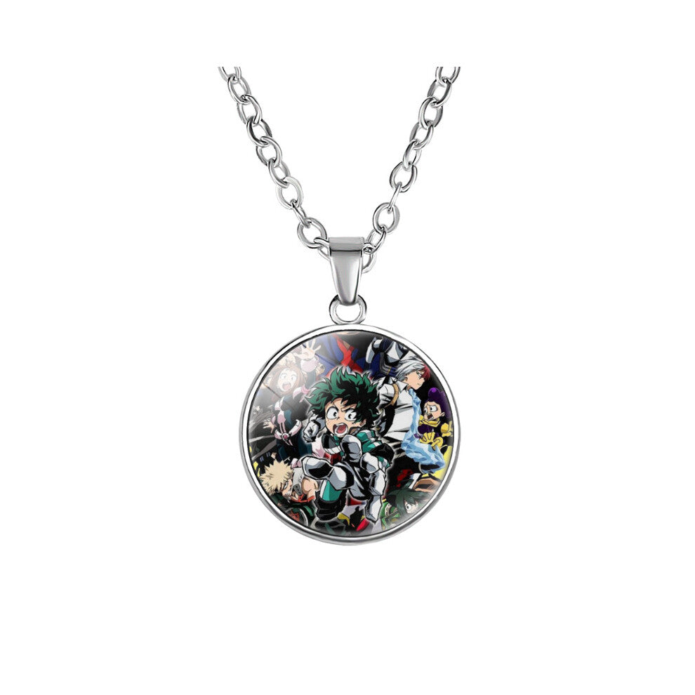 (14) My Hero Academia Necklace Alloy Glass Pendant Japanese Gifts Anime Derivative