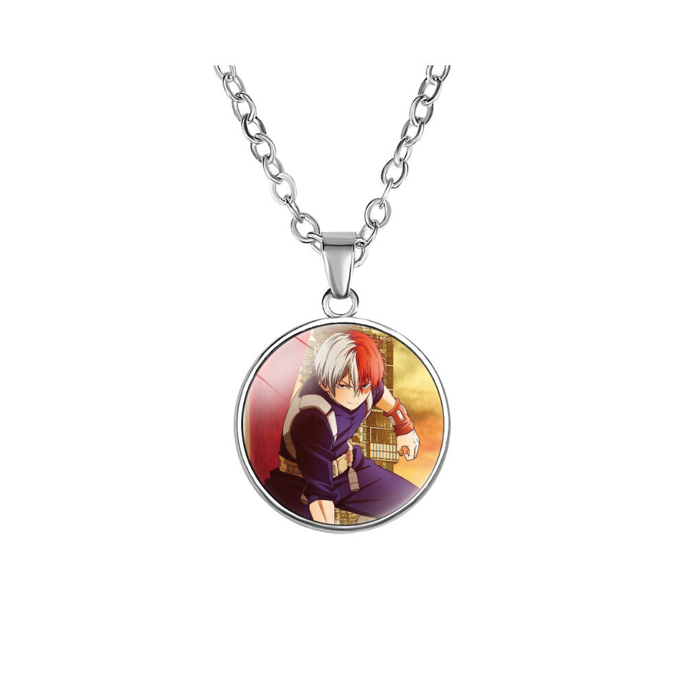 (16) My Hero Academia Necklace Alloy Glass Pendant Japanese Gifts Anime Derivative