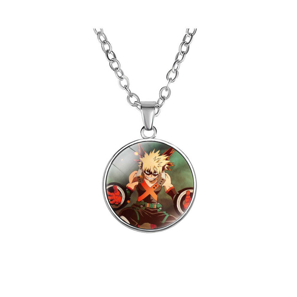 (17) My Hero Academia Necklace Alloy Glass Pendant Japanese Gifts Anime Derivative