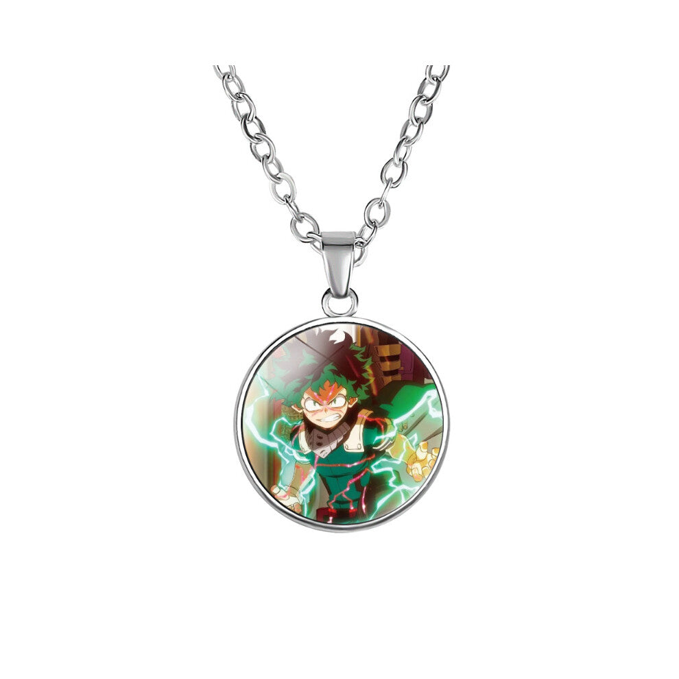 (18) My Hero Academia Necklace Alloy Glass Pendant Japanese Gifts Anime Derivative