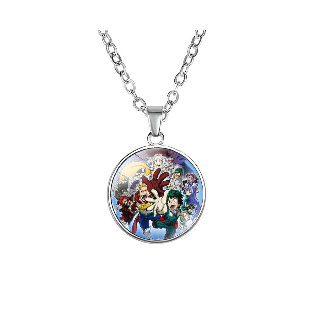 (20) My Hero Academia Necklace Alloy Glass Pendant Japanese Gifts Anime Derivative
