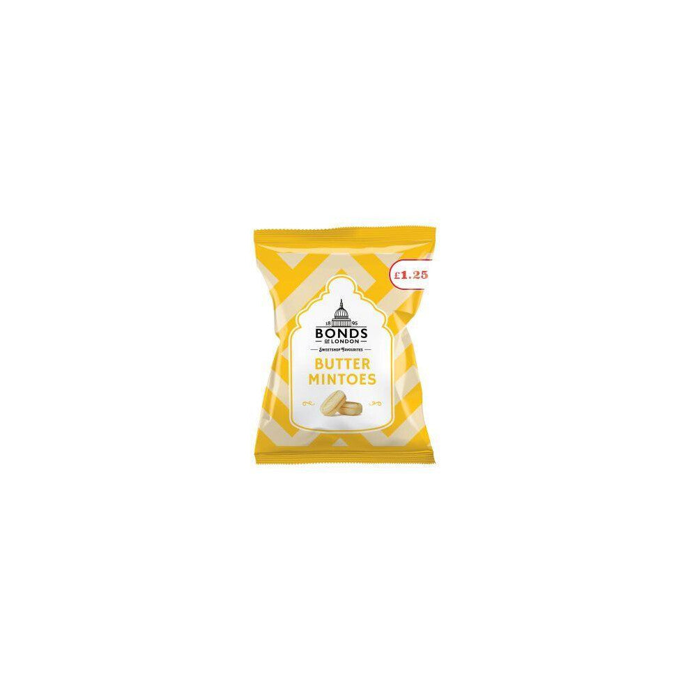 Bonds Butter Mintoes Bags | Boiled Sweets | No Artificial Colour | Minty Flavour | 120g | (Pack of 6)