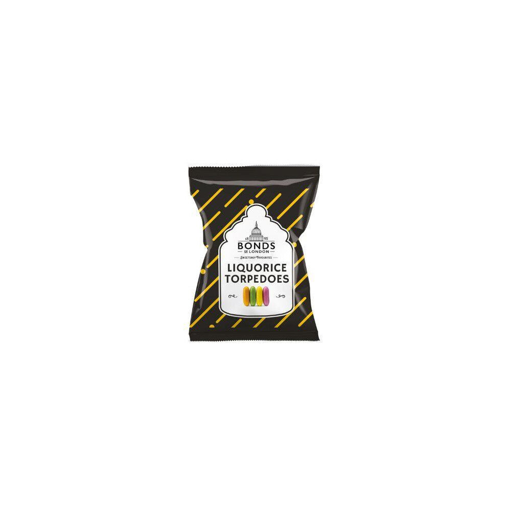 Bonds Liquorice Torpedoes | Colourful Sugar coated | All Time Favourite | No Artificial Colour | 120g | (Pack of 6)