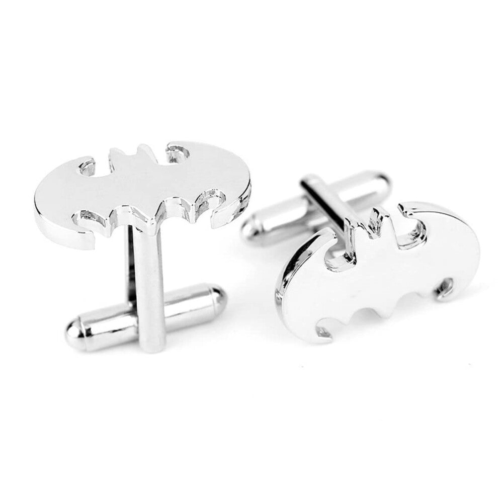 BadmenHome Super Hero Collection Silver Bat Cufflinks Mens Classic Formal Occasions Cufflink
