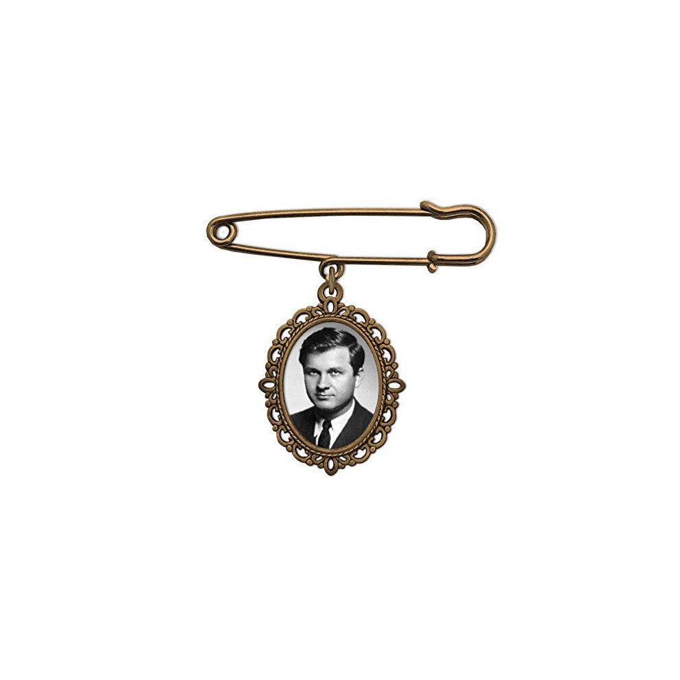 Wedding Boutonniere Bronze Gold Oval Bouquet Charm Pin Photo Charm Mother of The Bride Groom with Photo Resizing Software