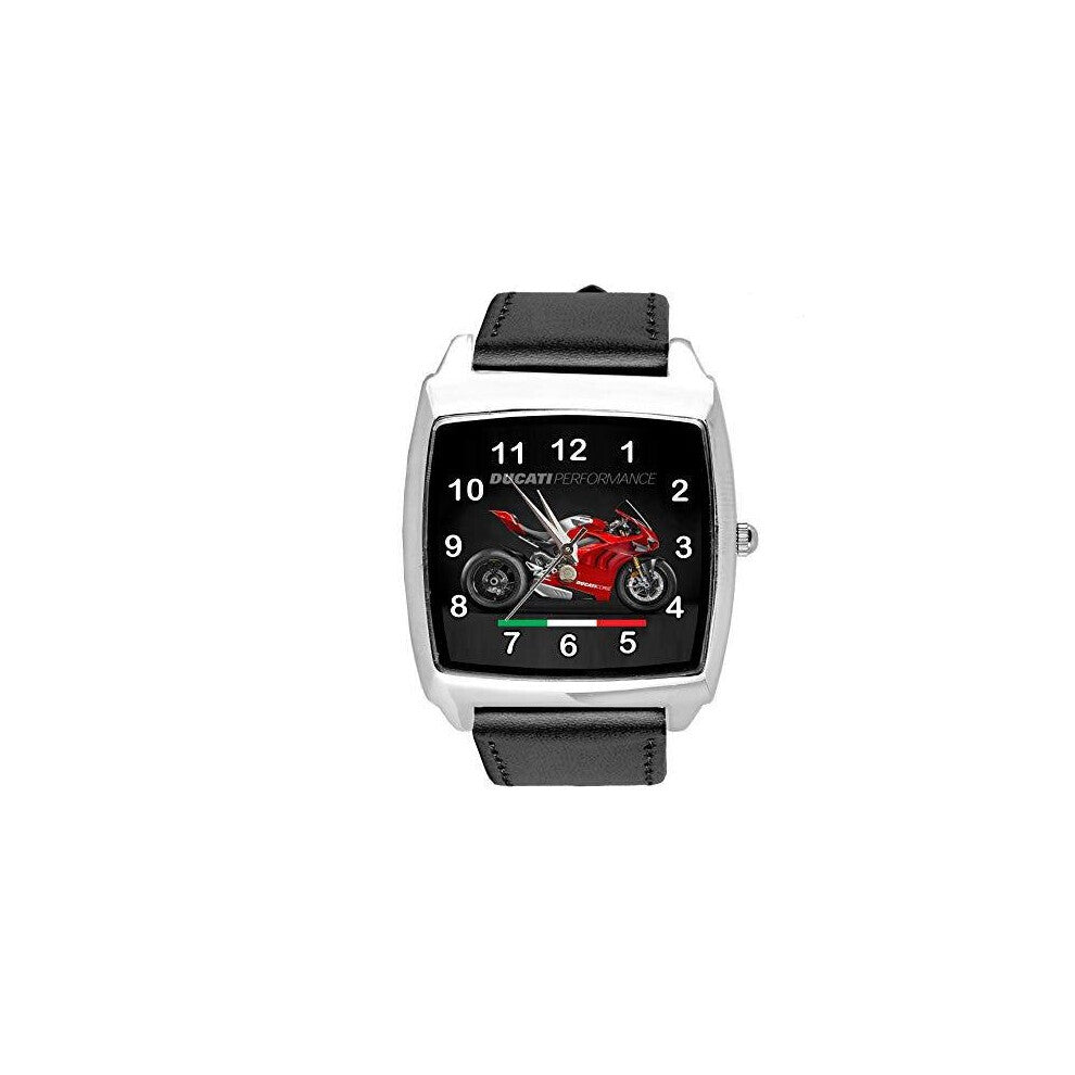 Black Leather Watch for Motorbike Fans