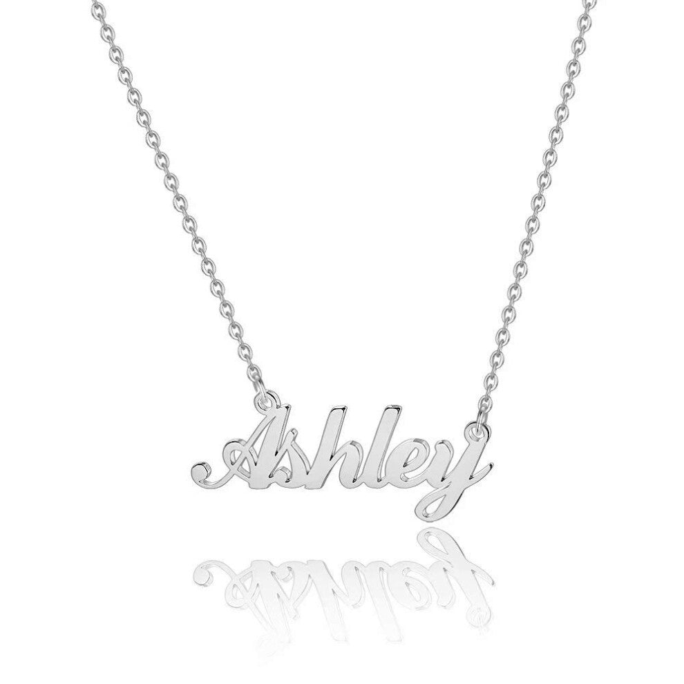 Hidepoo Ashley Necklace - Personalized Name Pendant Necklace for Valentine's Day Gift Dainty Ashley Name Necklace Chain Jewelry Gifts for Women