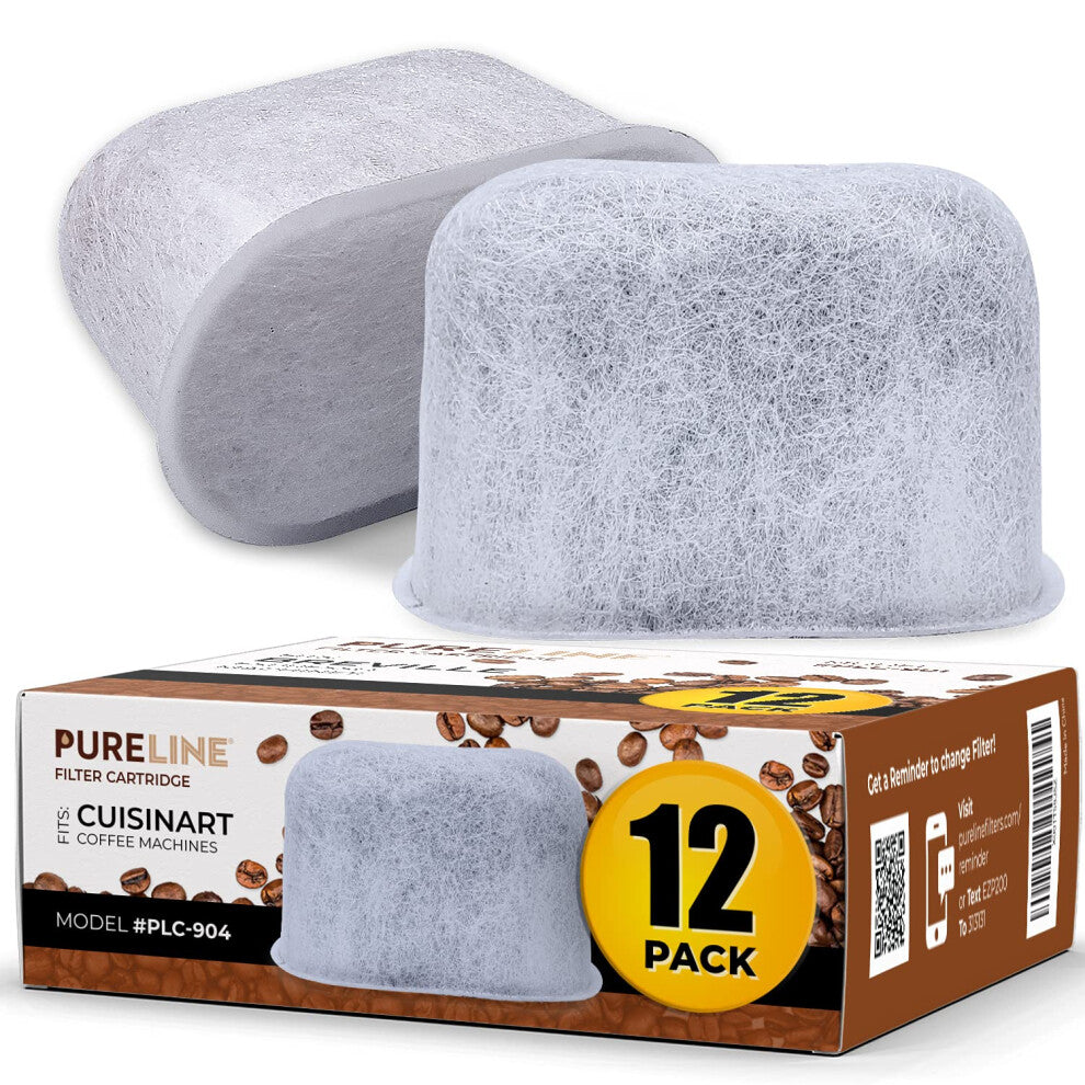 Cuisinart Coffee Filter Replacement - 12 Pack Cuisinart Coffee Maker Water Filter by Pureline - Charcoal Water Filter - for all Cuisinart Coffee Machi