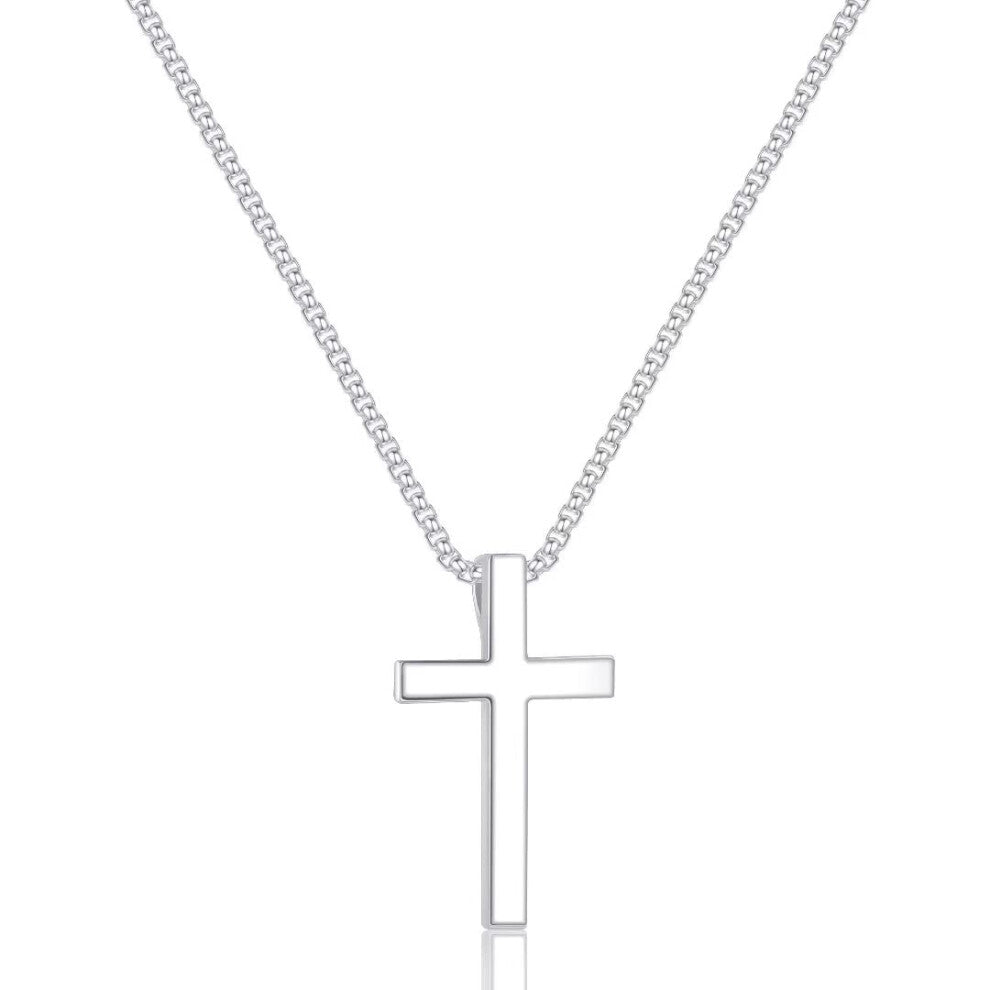 Ursteel Cross Necklace for Men  925 Sterling Silver Pendant Mens Cross Necklaces Stainless Steel Cross Necklace for Men 16 Inch Necklace Jewelry Gifts