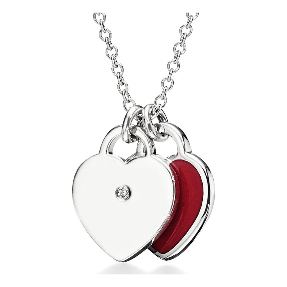 (Red Diamond mini heart, 60cm) Necklace women heart pendant niche sense of light luxury clavicle chain jewelry party