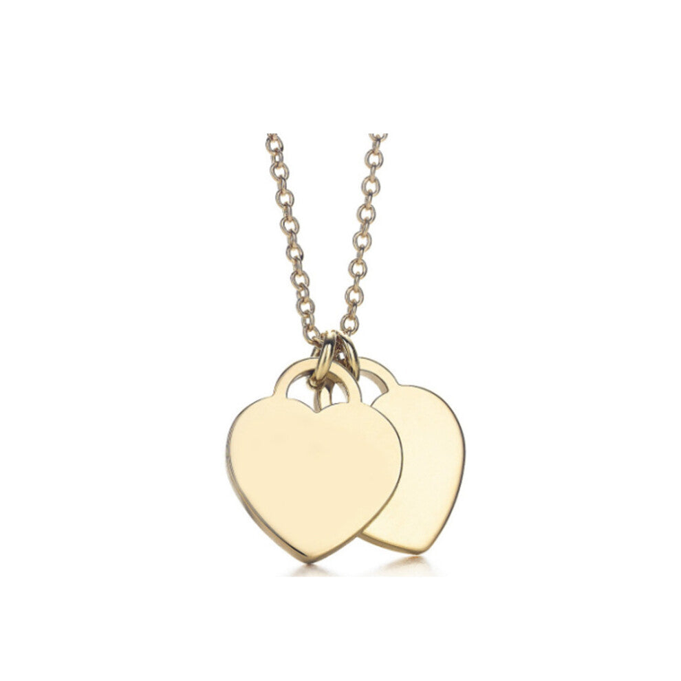 (Gold mini heart, 50cm) Necklace women heart pendant niche sense of light luxury clavicle chain jewelry party