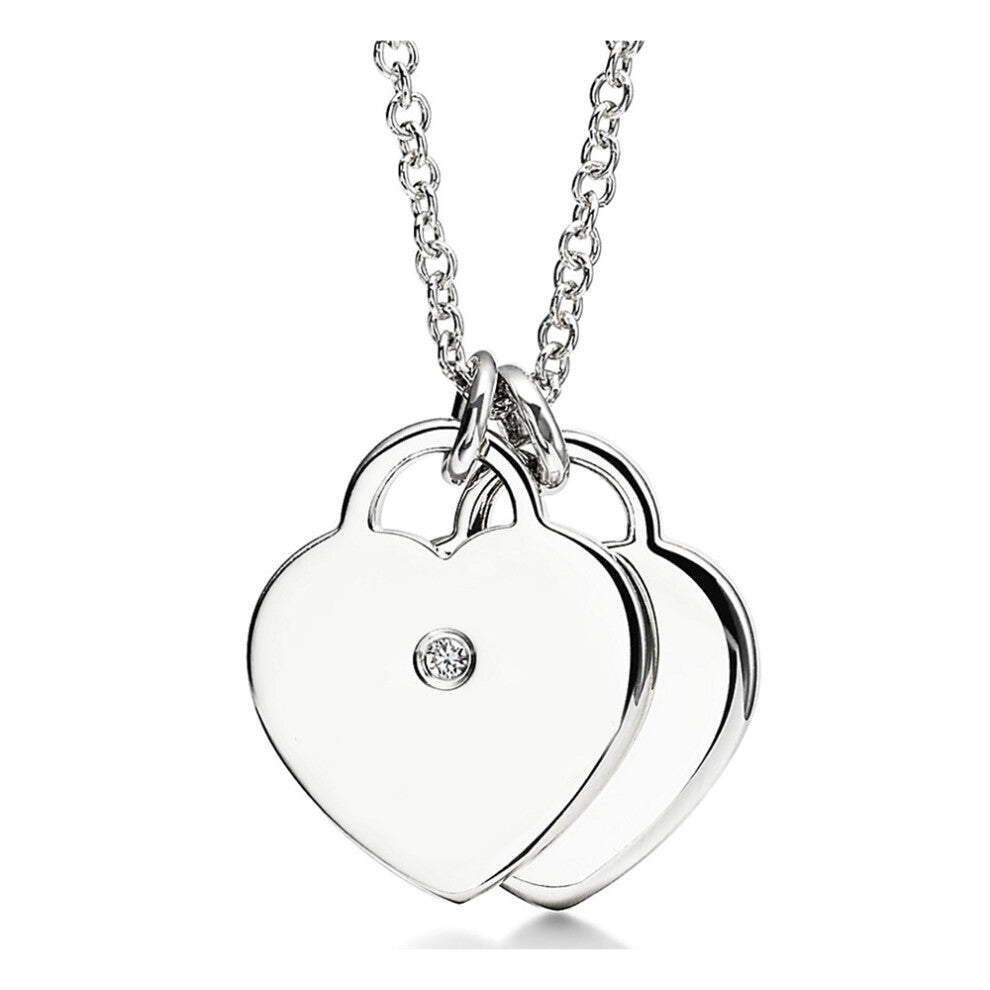 (Silver diamond mini heart, 60cm) Necklace women heart pendant niche sense of light luxury clavicle chain jewelry party