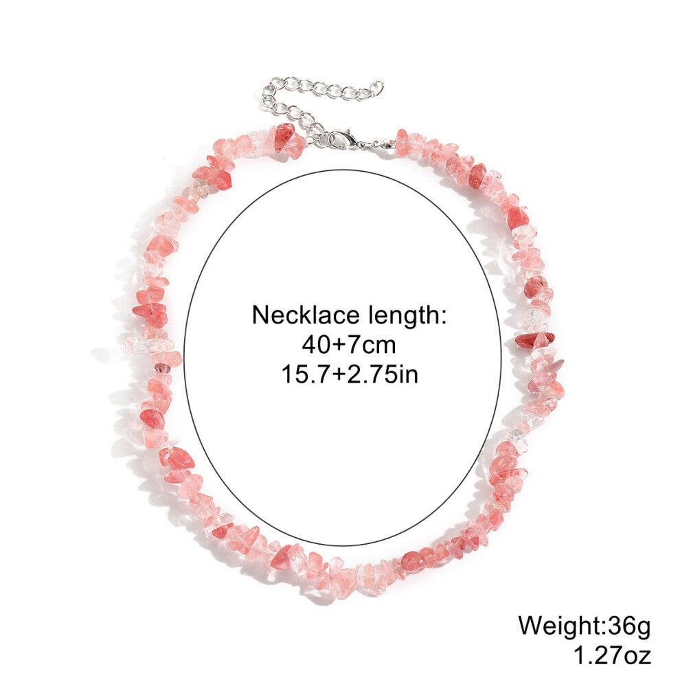 (StyleC) Women Colorful Gemstone Necklace Natural Stone Multilayer Pearl Shell Pendant