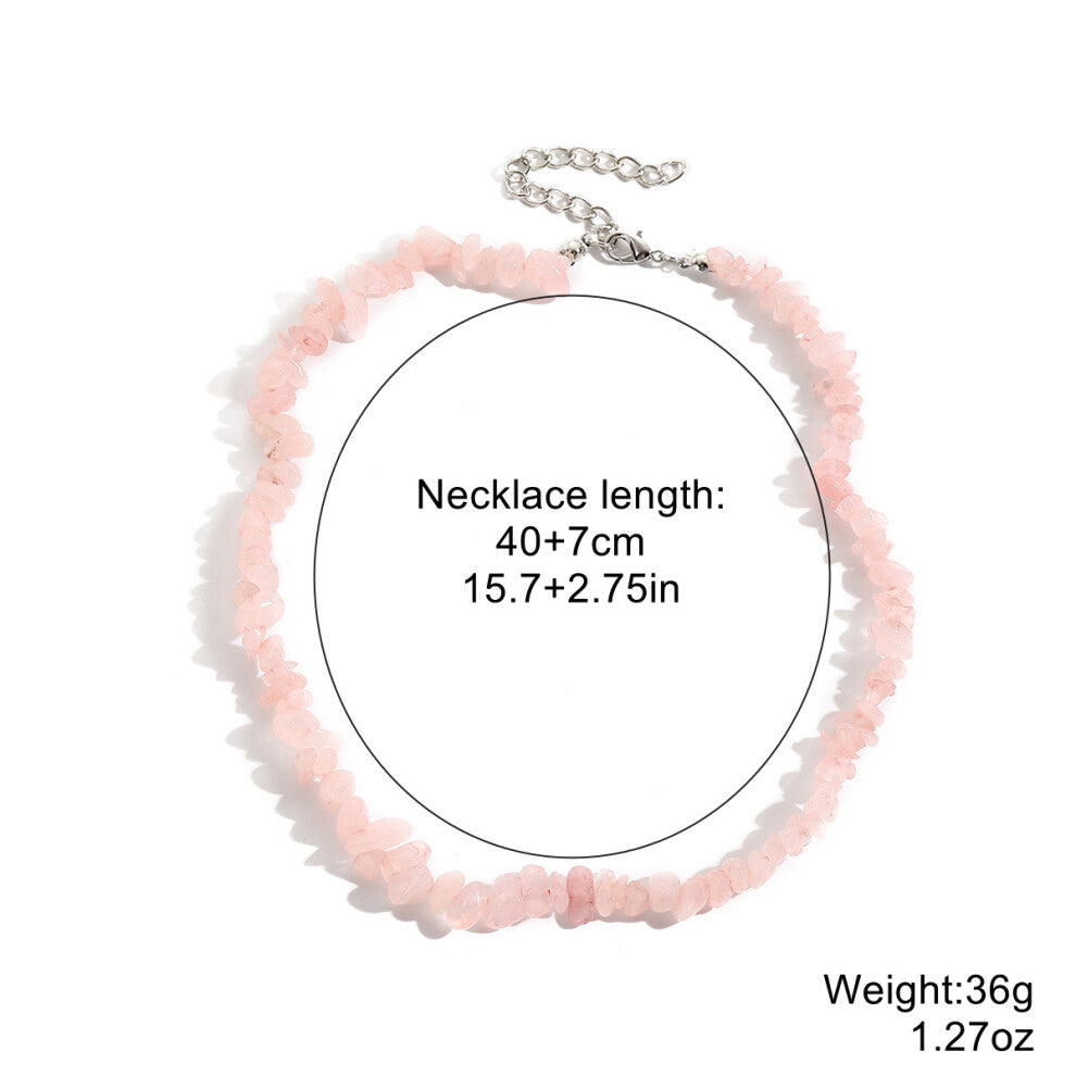 (StyleD) Women Colorful Gemstone Necklace Natural Stone Multilayer Pearl Shell Pendant