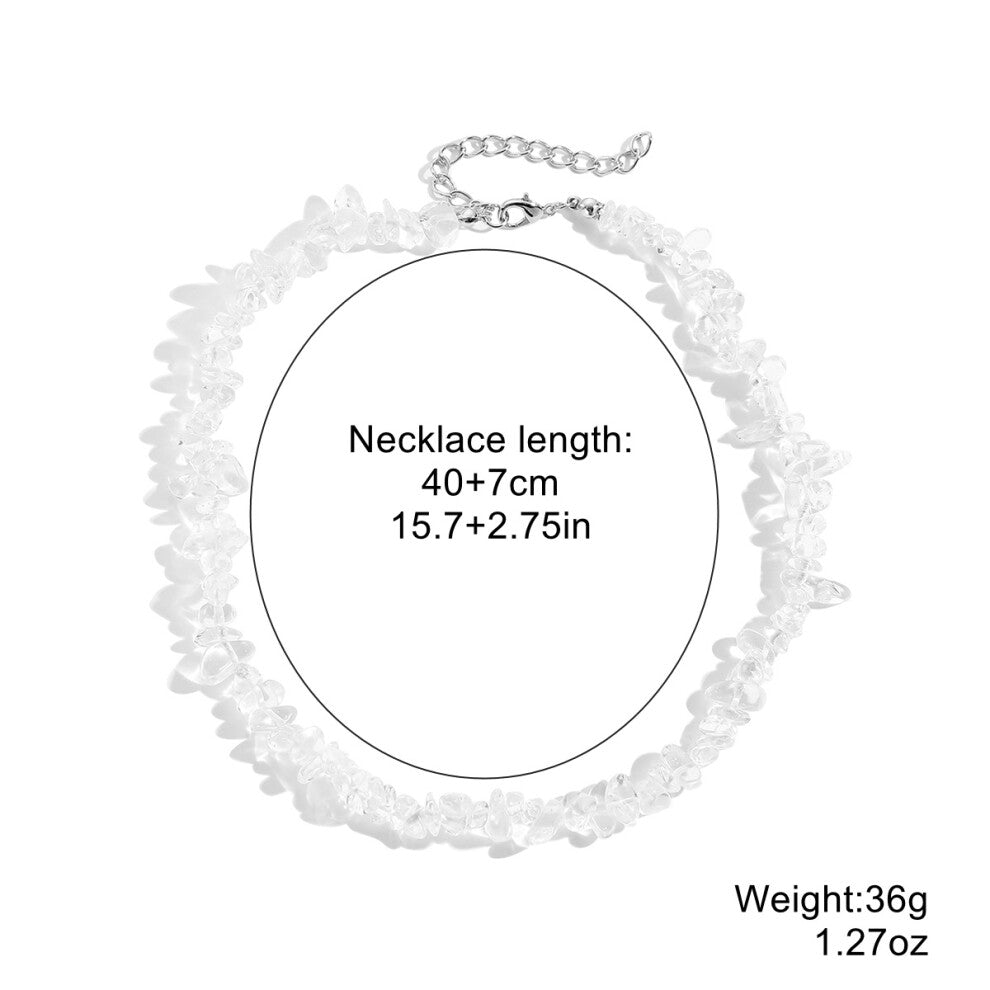 (StyleE) Women Colorful Gemstone Necklace Natural Stone Multilayer Pearl Shell Pendant