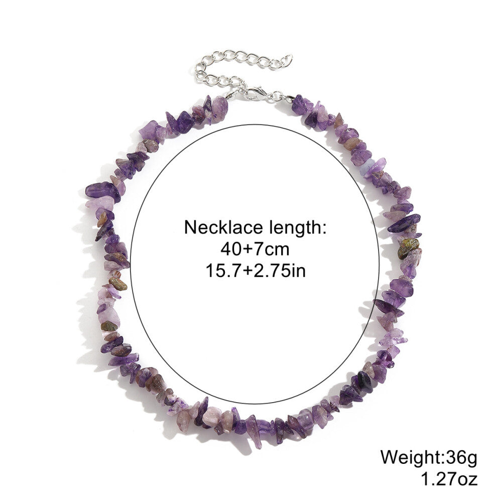 (StyleH) Women Colorful Gemstone Necklace Natural Stone Multilayer Pearl Shell Pendant