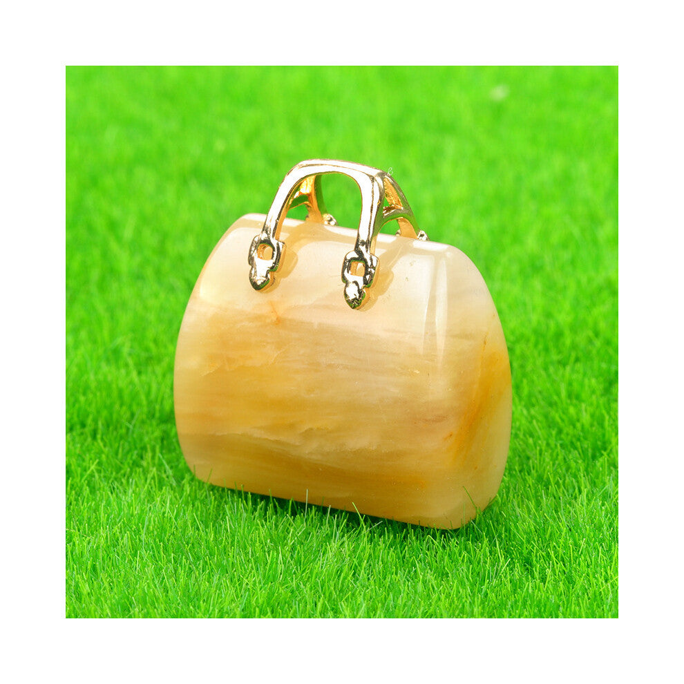 (Topaz (single)) New natural crystal stone mini women's handbag amethyst pendant ins style powder crystal decoration