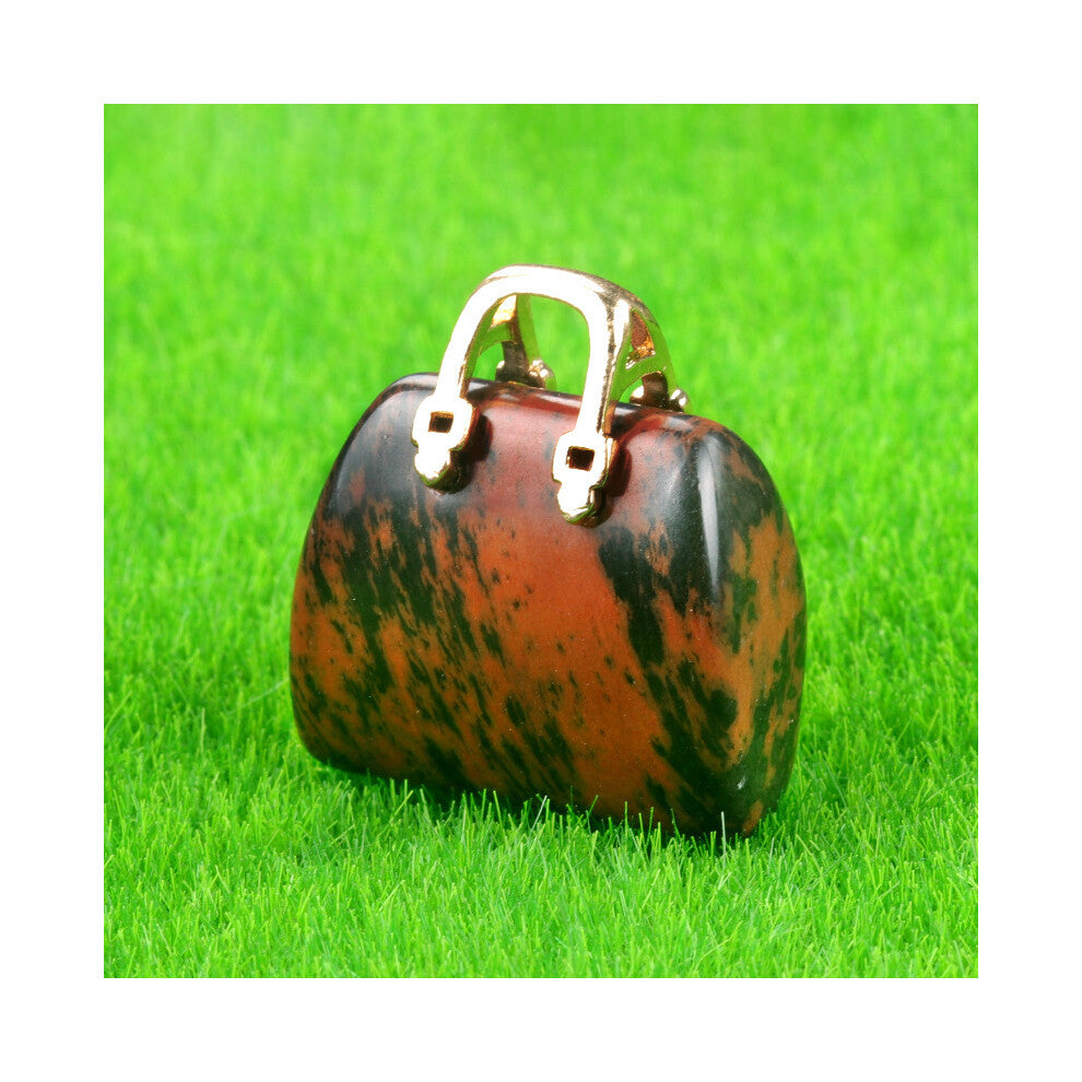 (Golden Swan (single)) New natural crystal stone mini women's handbag amethyst pendant ins style powder crystal decoration