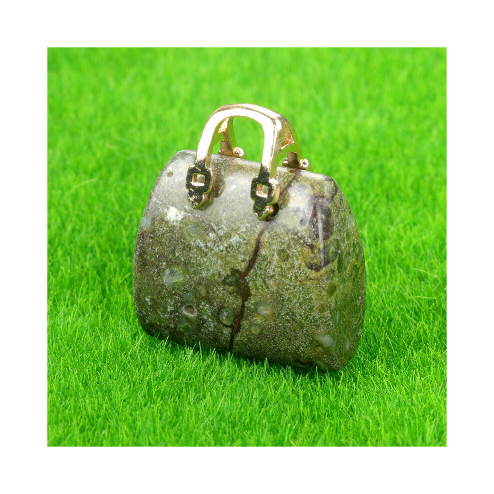 (Dragon Bloodstone (single)) New natural crystal stone mini women's handbag amethyst pendant ins style powder crystal decoration