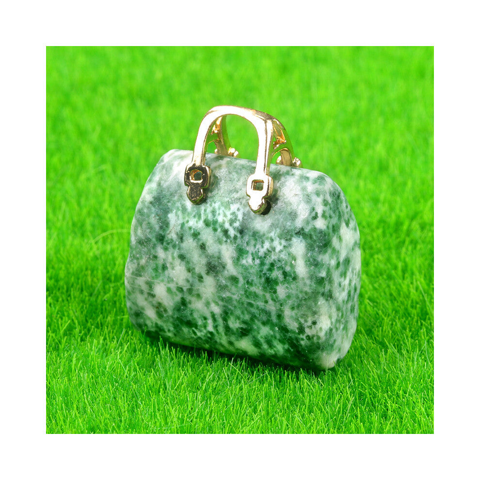 (Qinghai Cui (single)) New natural crystal stone mini women's handbag amethyst pendant ins style powder crystal decoration