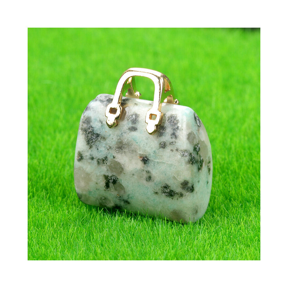 (Tianshan Blue (single)) New natural crystal stone mini women's handbag amethyst pendant ins style powder crystal decoration