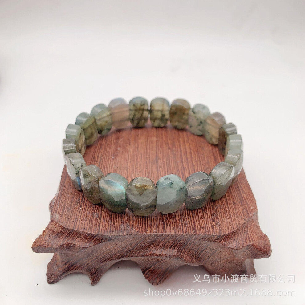 (Natural glitter stone, Pure natural) New popular natural stone hand-row diamond-shaped faceted bracelet amethyst tiger eye stone and other various ge