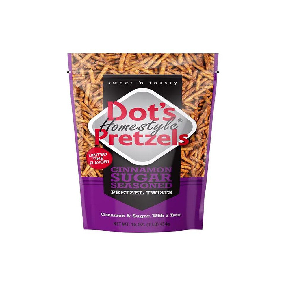 Dots Pretzels  16 oz Cinnamon Sugar Pretzels Snacks  Pack of 10