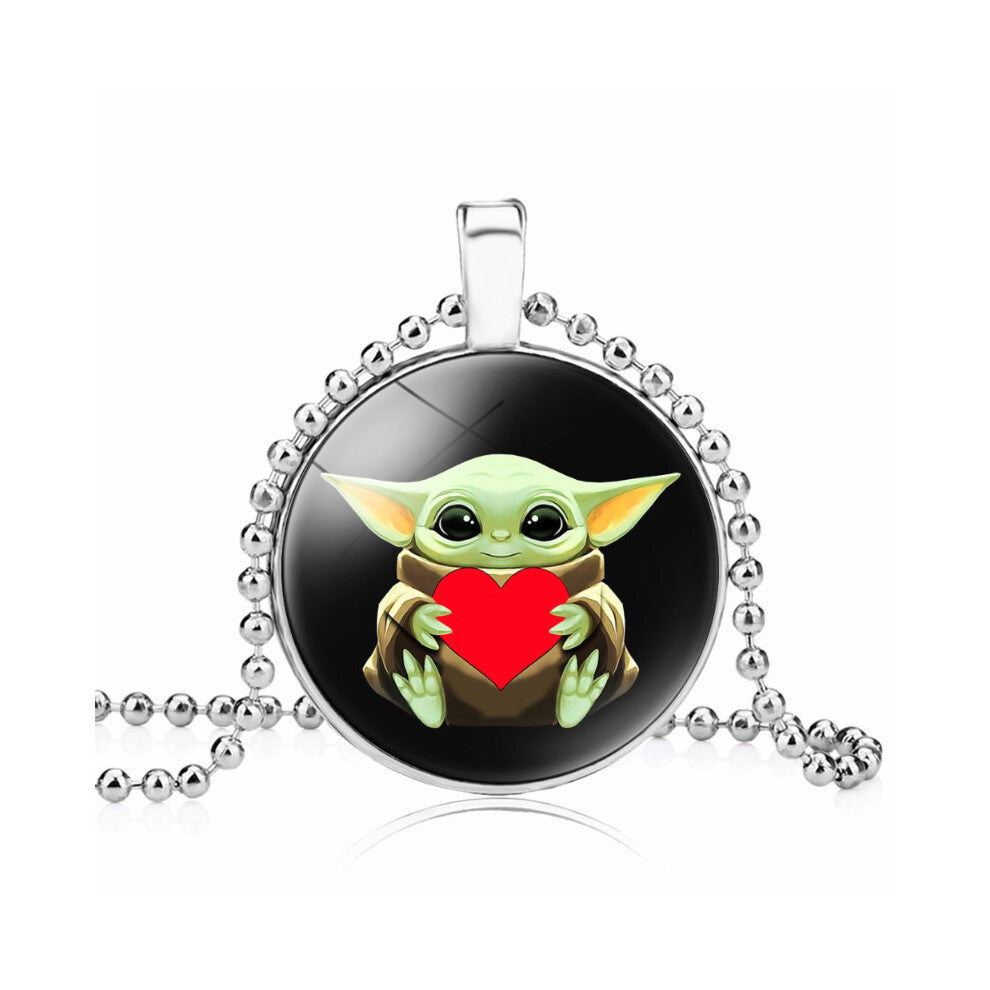 (01) Yoda Baby Stylish Necklace Crystal Pendant Trendy Star Wars Character Jewelry