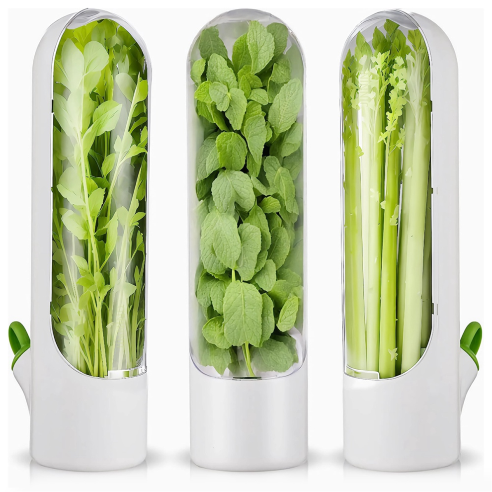 3PCS Herb Saver for Refrigerator Freshs Keeper Refrigerator,Herb Storage Cilantro,Parsley, Asparagus