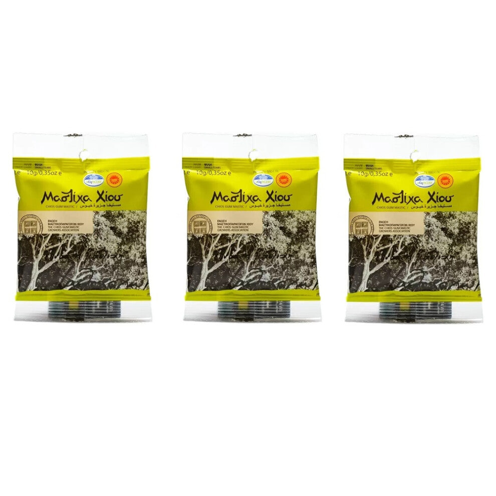 3 x ELMA Chios Mastic Resin Gum Mastiha Oil - Small Tears-Grain 10g